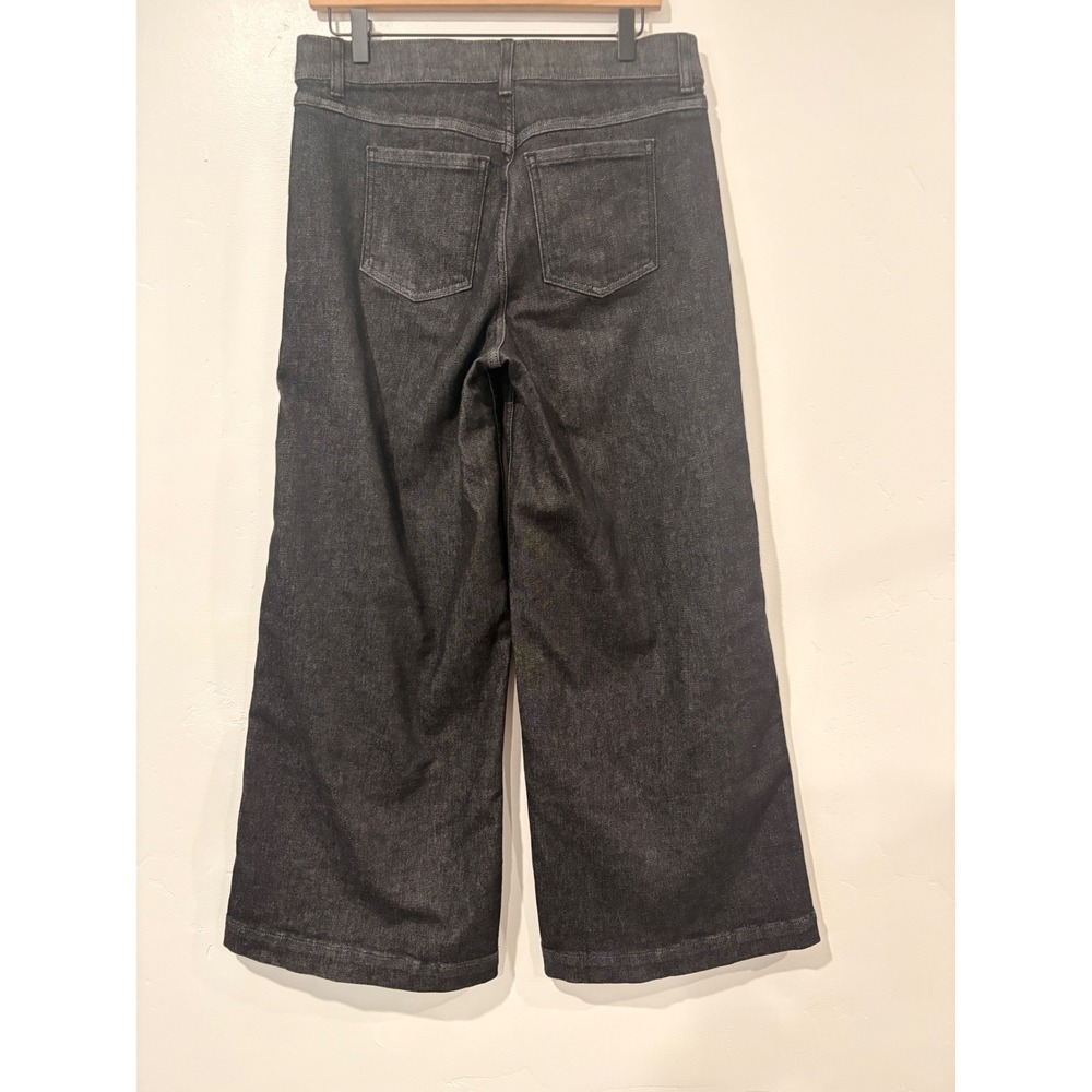 Spanx Wide Leg Jeans Black Denim Cropped Petite Large Large Petite L/G P - Picture 3 of 3